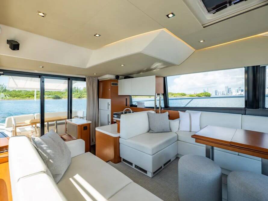 seating lounge at Prestige 50'